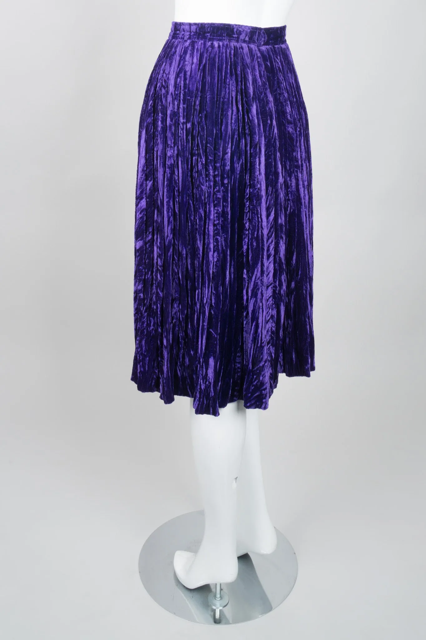 Crushed Velvet Pleated Skirt