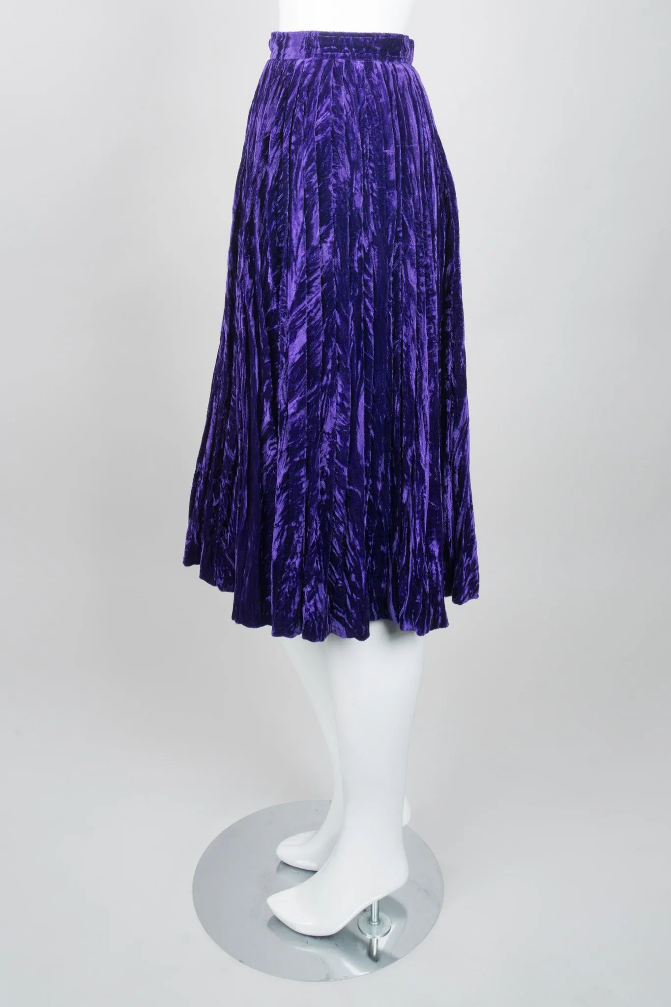Crushed Velvet Pleated Skirt