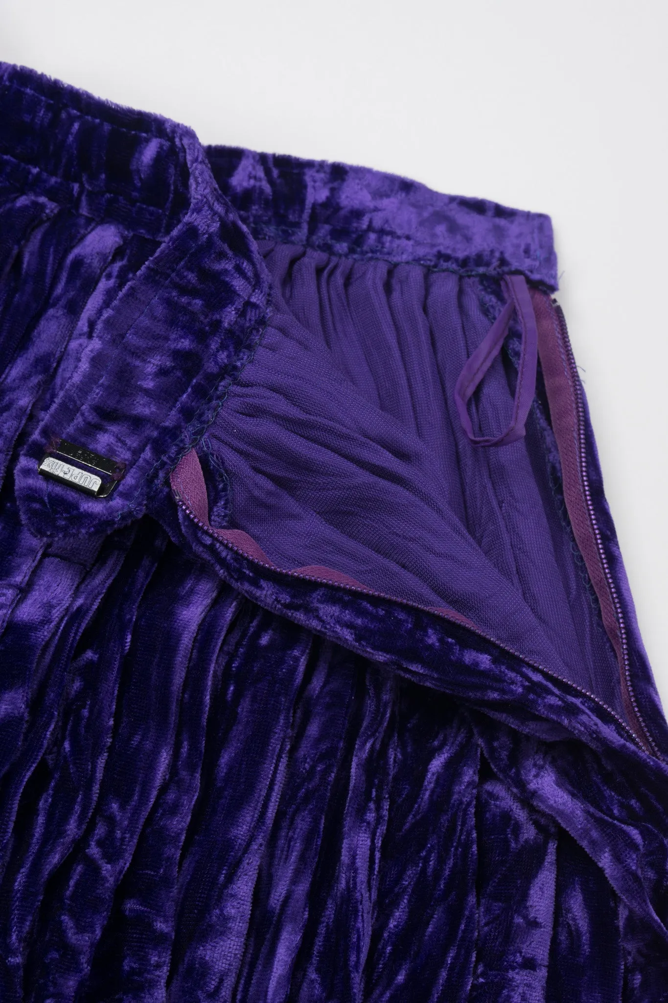 Crushed Velvet Pleated Skirt