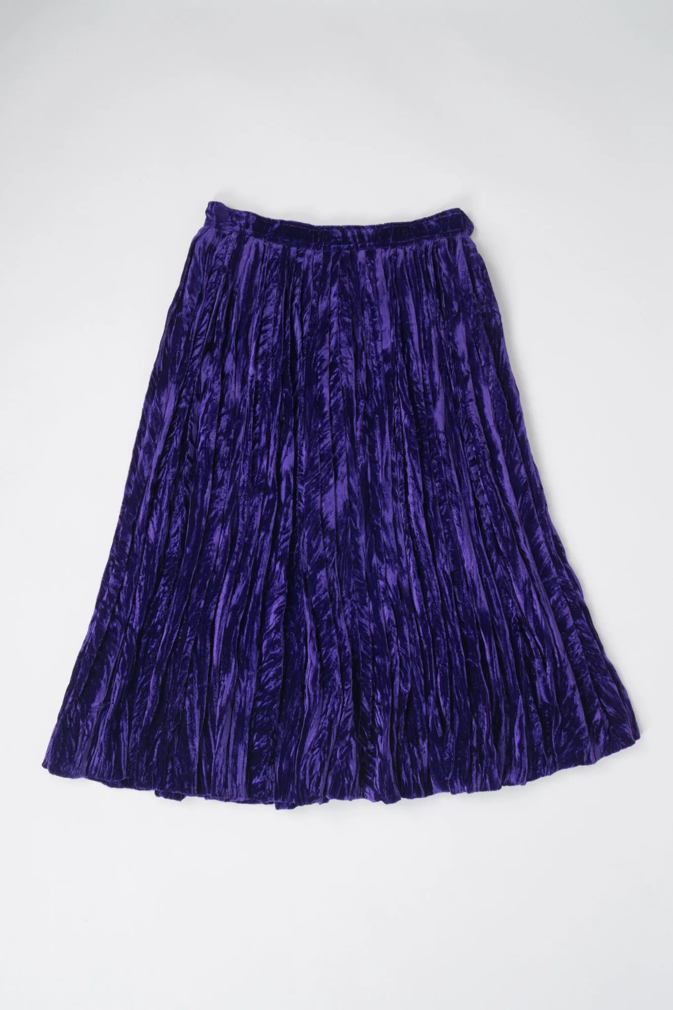 Crushed Velvet Pleated Skirt