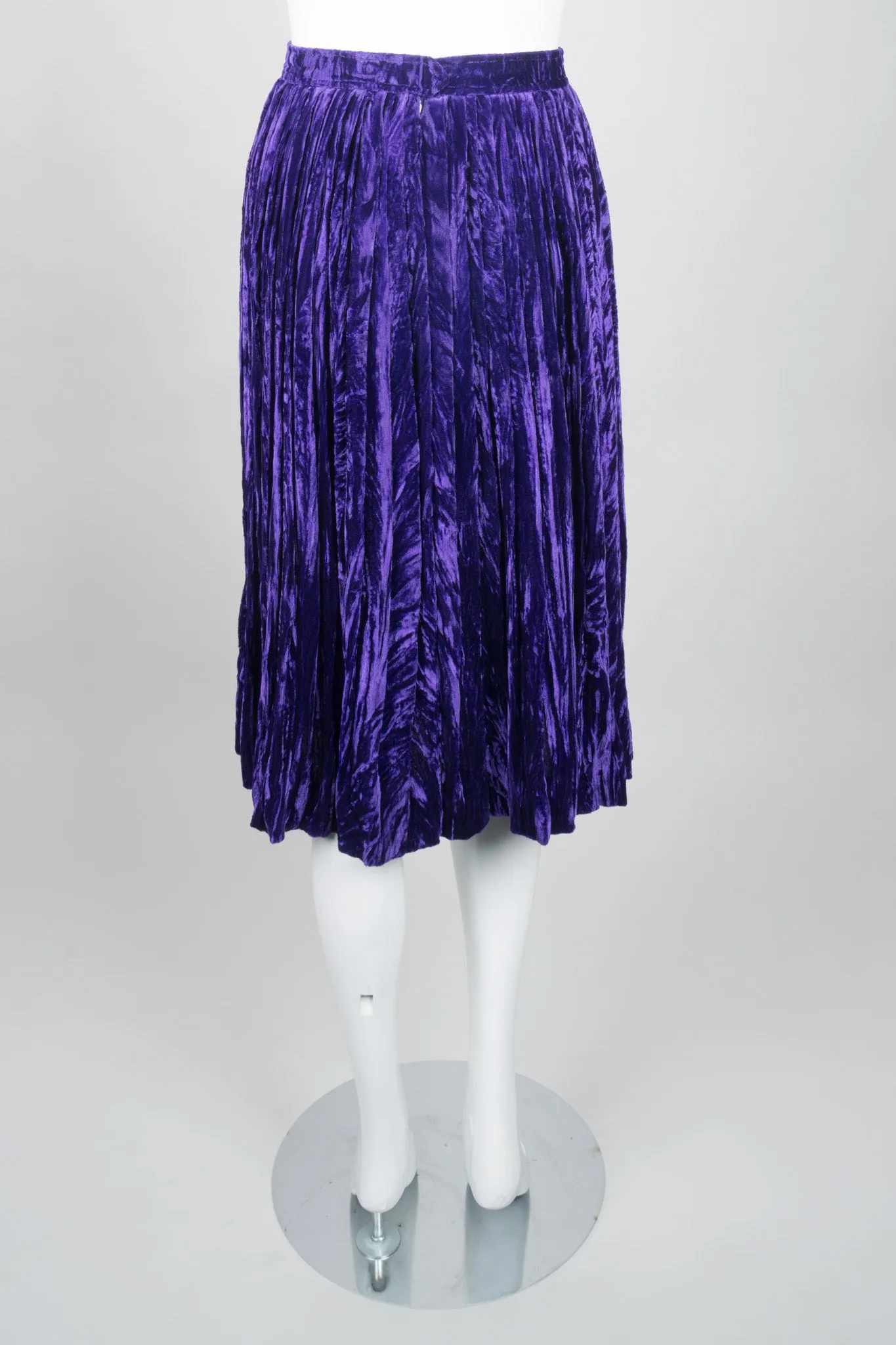 Crushed Velvet Pleated Skirt