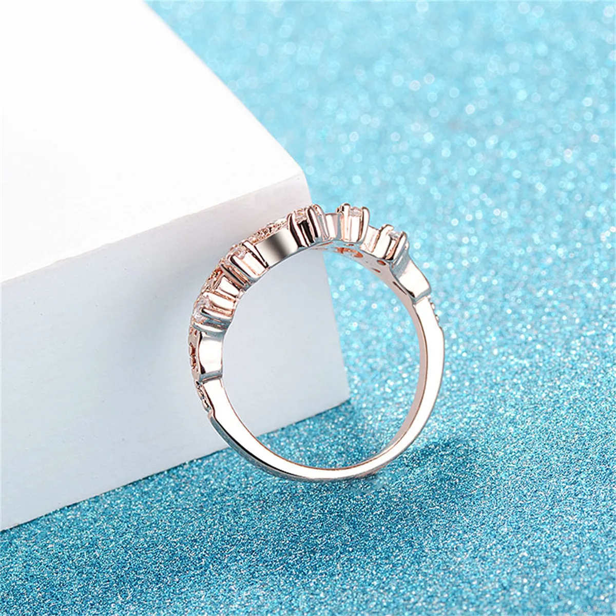Crystal & Cubic Zirconia 18K Rose Gold-Plated Crown Ring