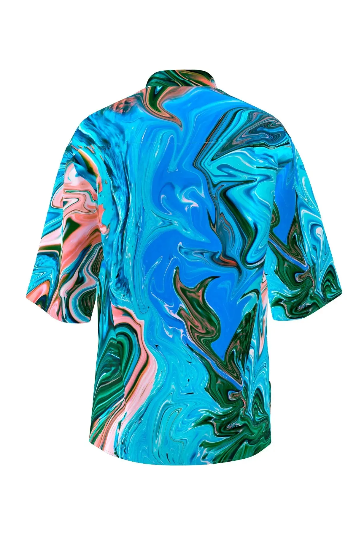 Cuban Collar Shirt In Paint Stroke