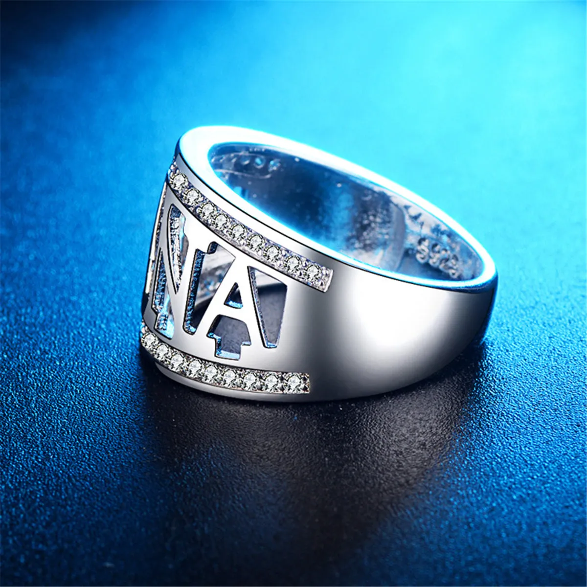 Cubic Zirconia & Silver-Plated 'Nana' Ring