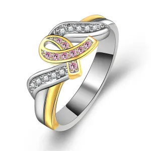 Cubic Zirconia & Two-Tone Ribbon Ring