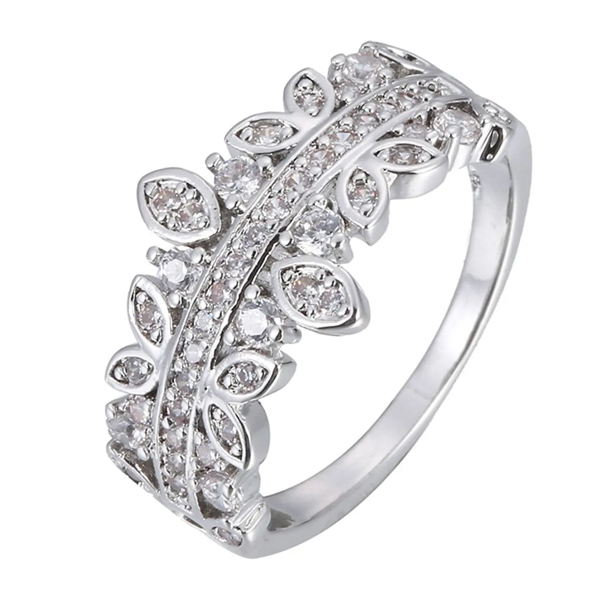 Cubic Zirconia Botany Wide-Band Ring