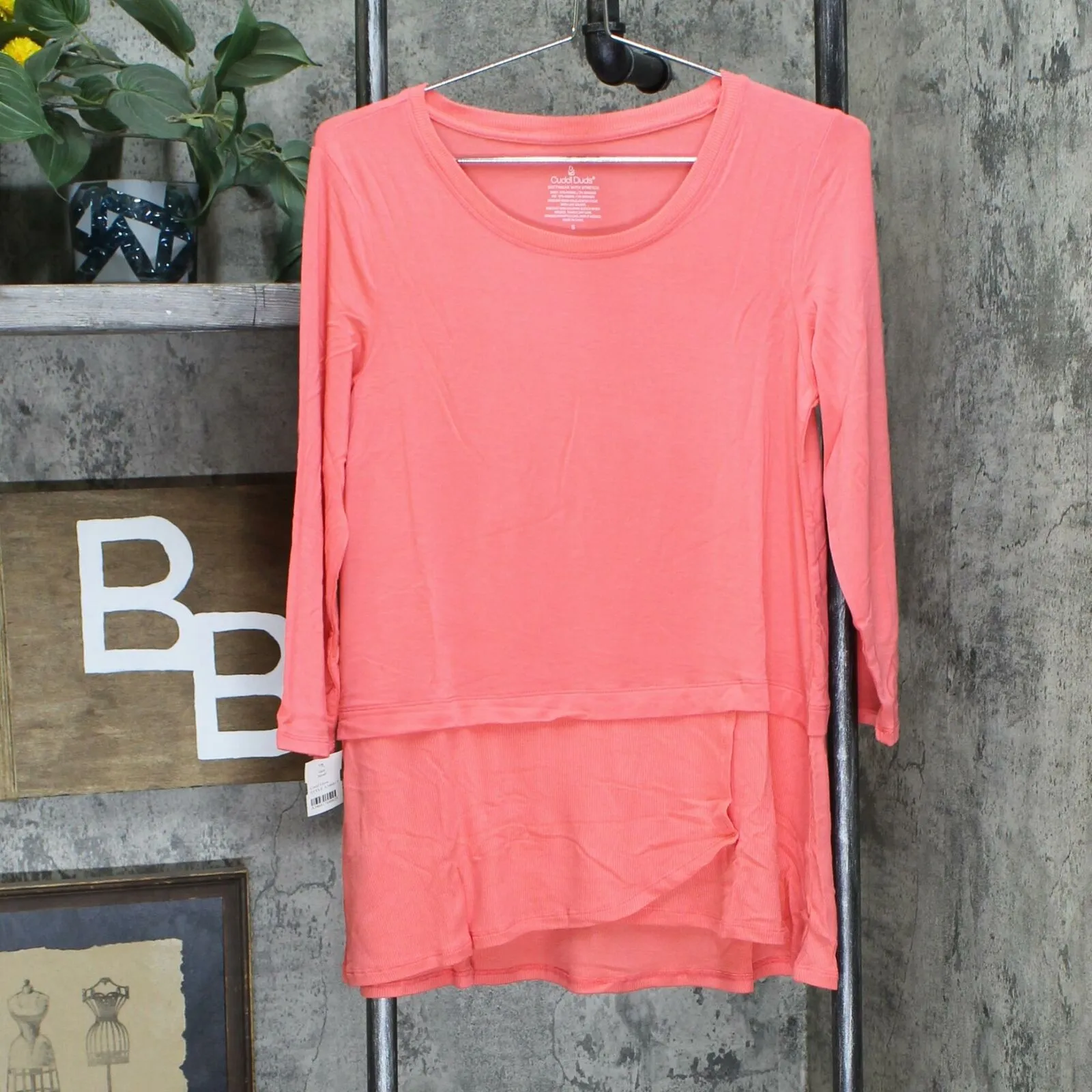 Cuddl Duds Women's Softwear Stretch 3/4 Sleeve Peplum Top
