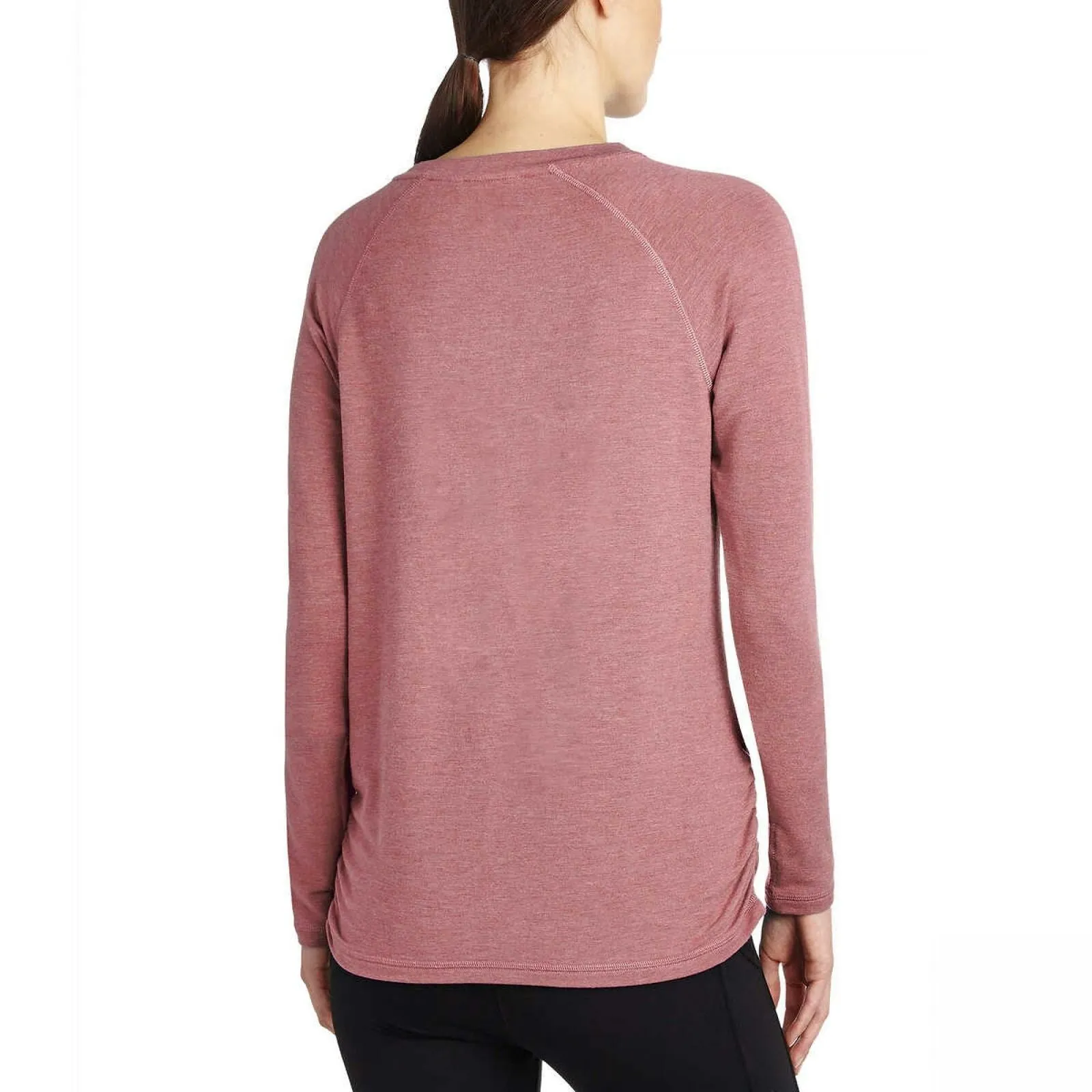 Danskin Women's Long Sleeve French Terry Crossover Top