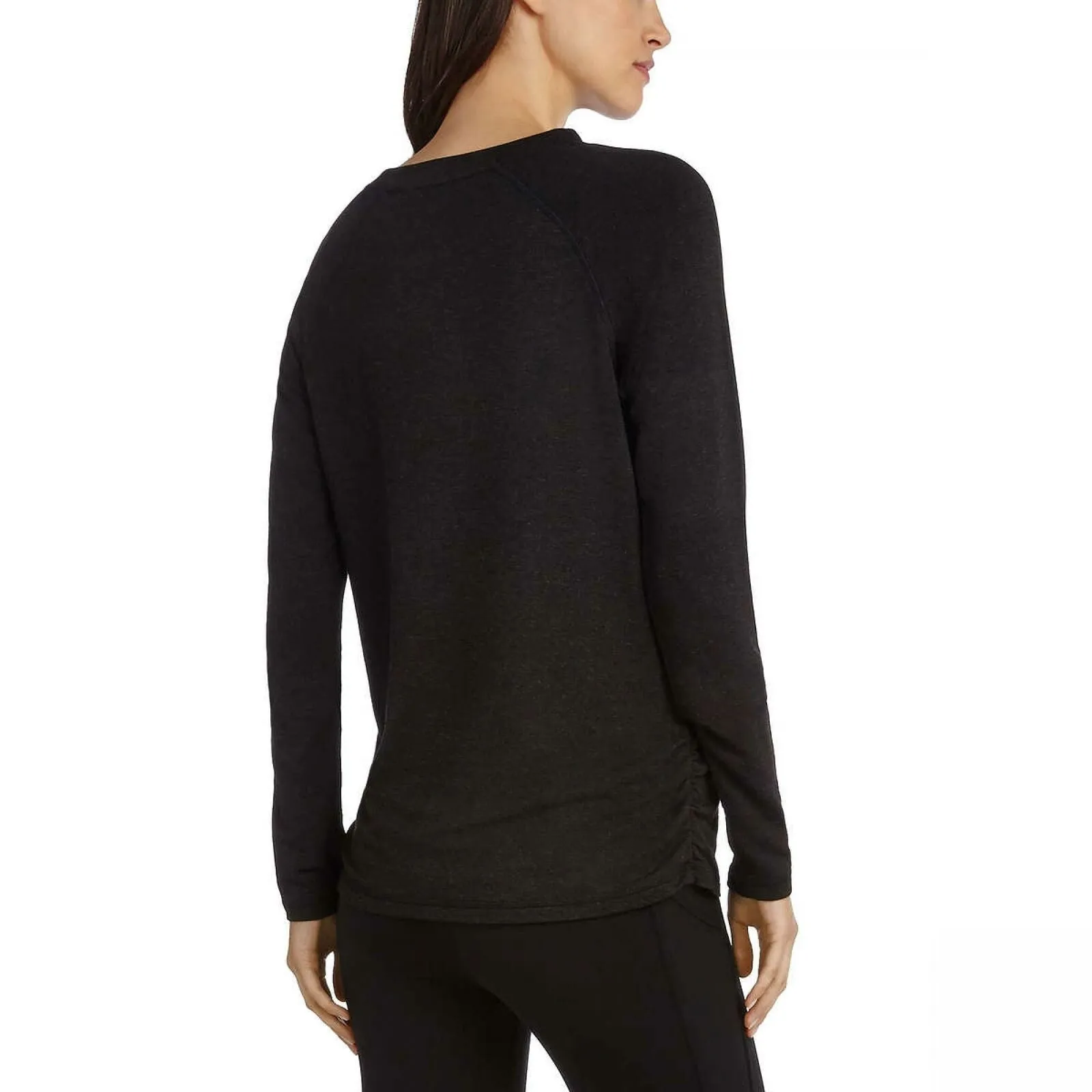 Danskin Women's Long Sleeve French Terry Crossover Top