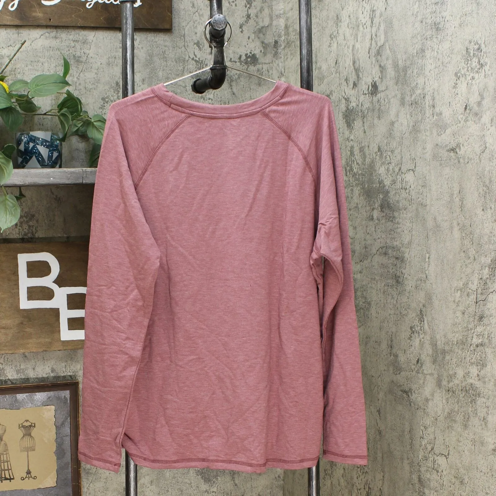 Danskin Women's Long Sleeve French Terry Crossover Top