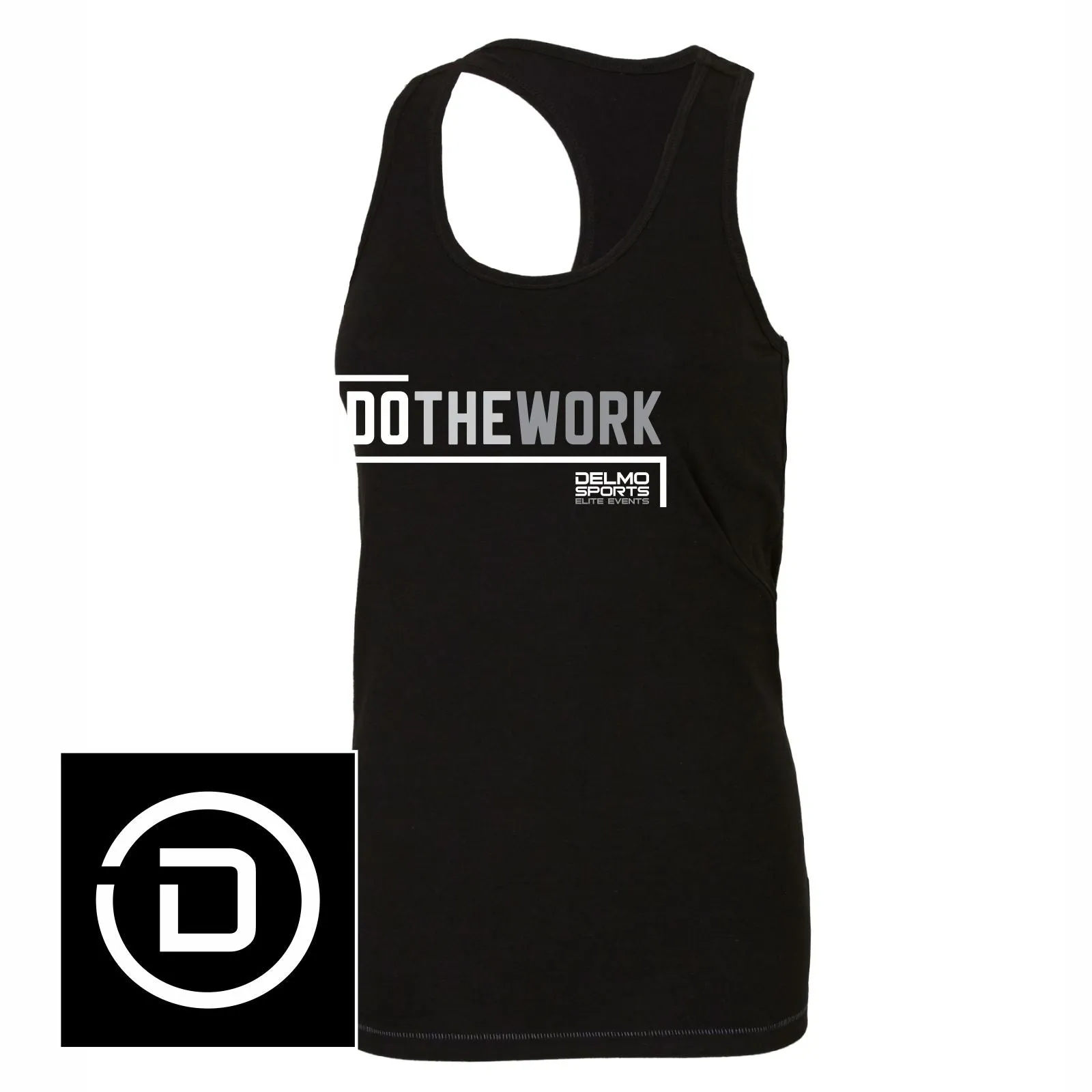 DelMoSports Women's Racerback Singlet -Black- Do The Work