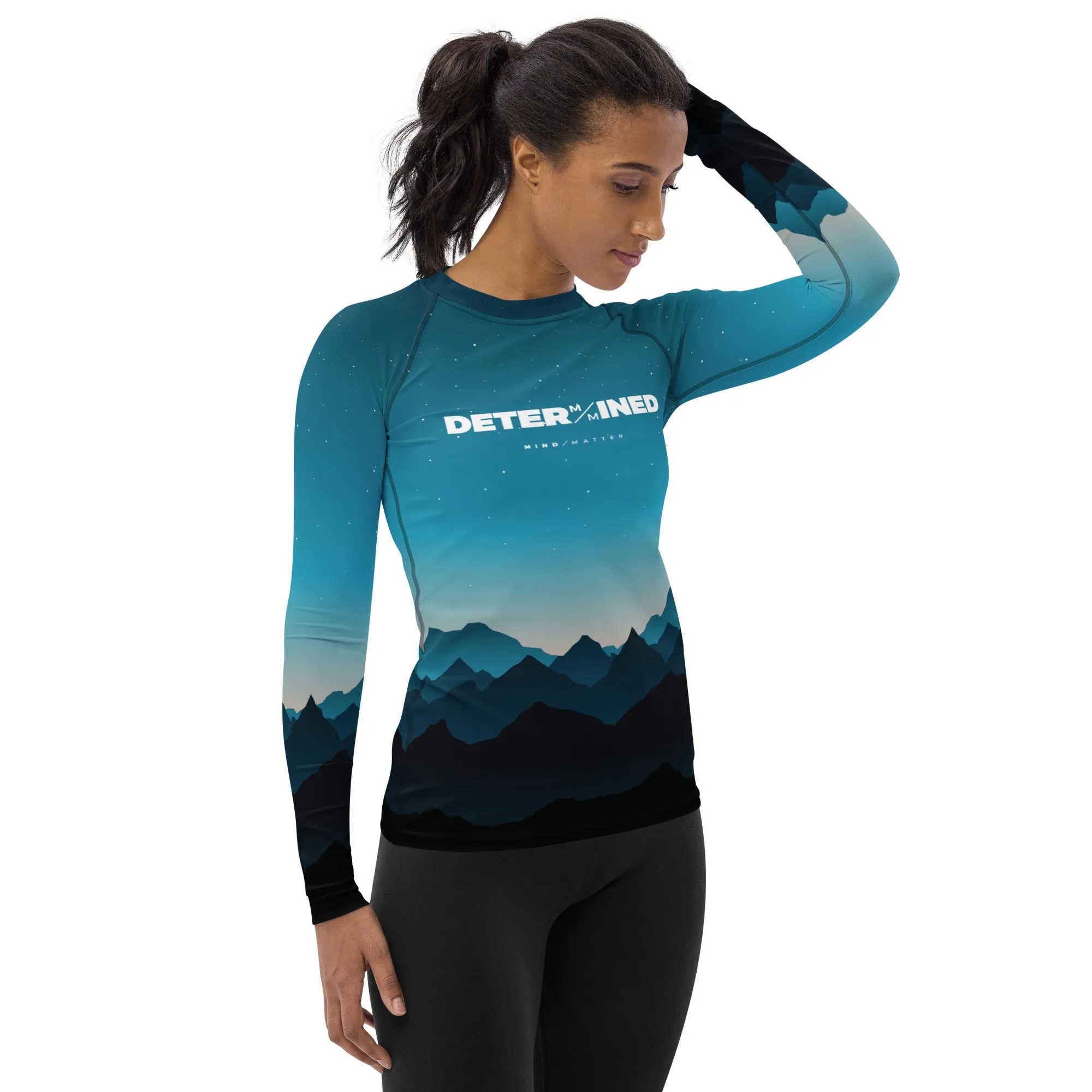 Determined Blue Mountains- Women's Performance Long Sleeve