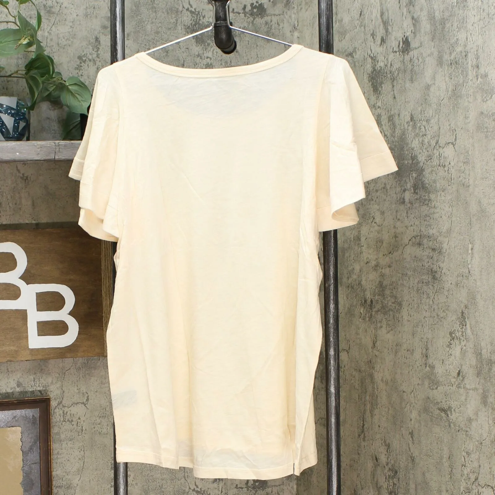 DG2 by Diane Gilman Women's Plus Size Flutter Sleeve T-Shirt
