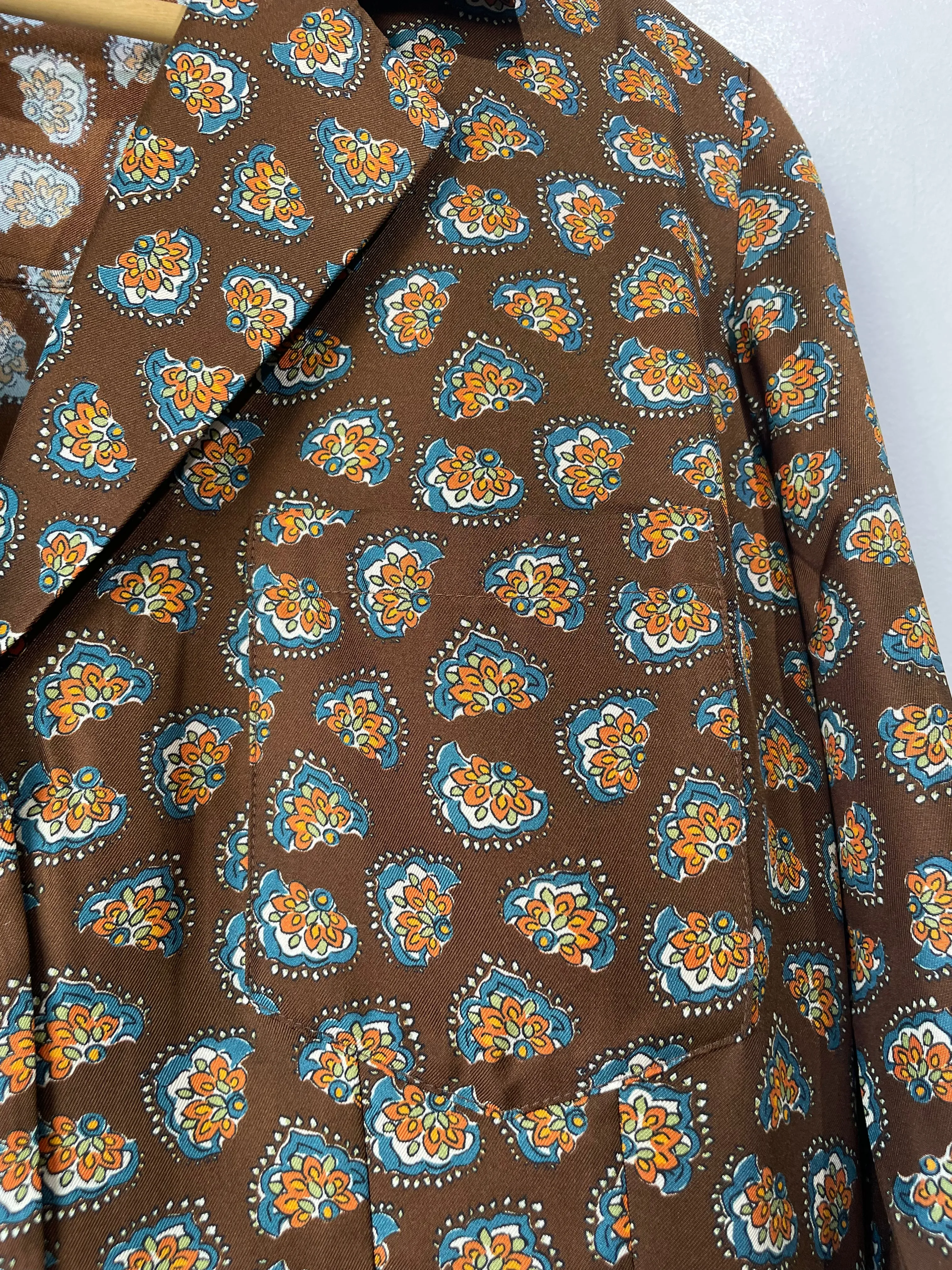 Doen Brown Patterned Silk Abena Blouse