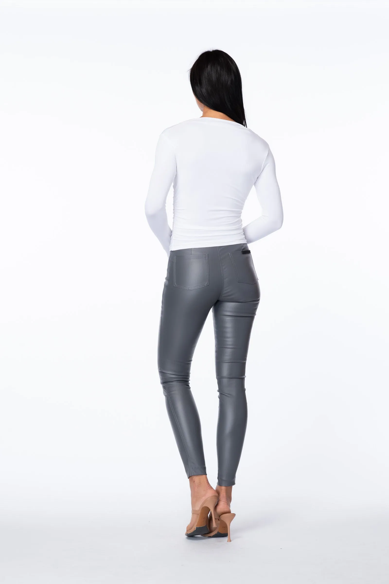 Drawstring Asymmetrical Long-Sleeve Top