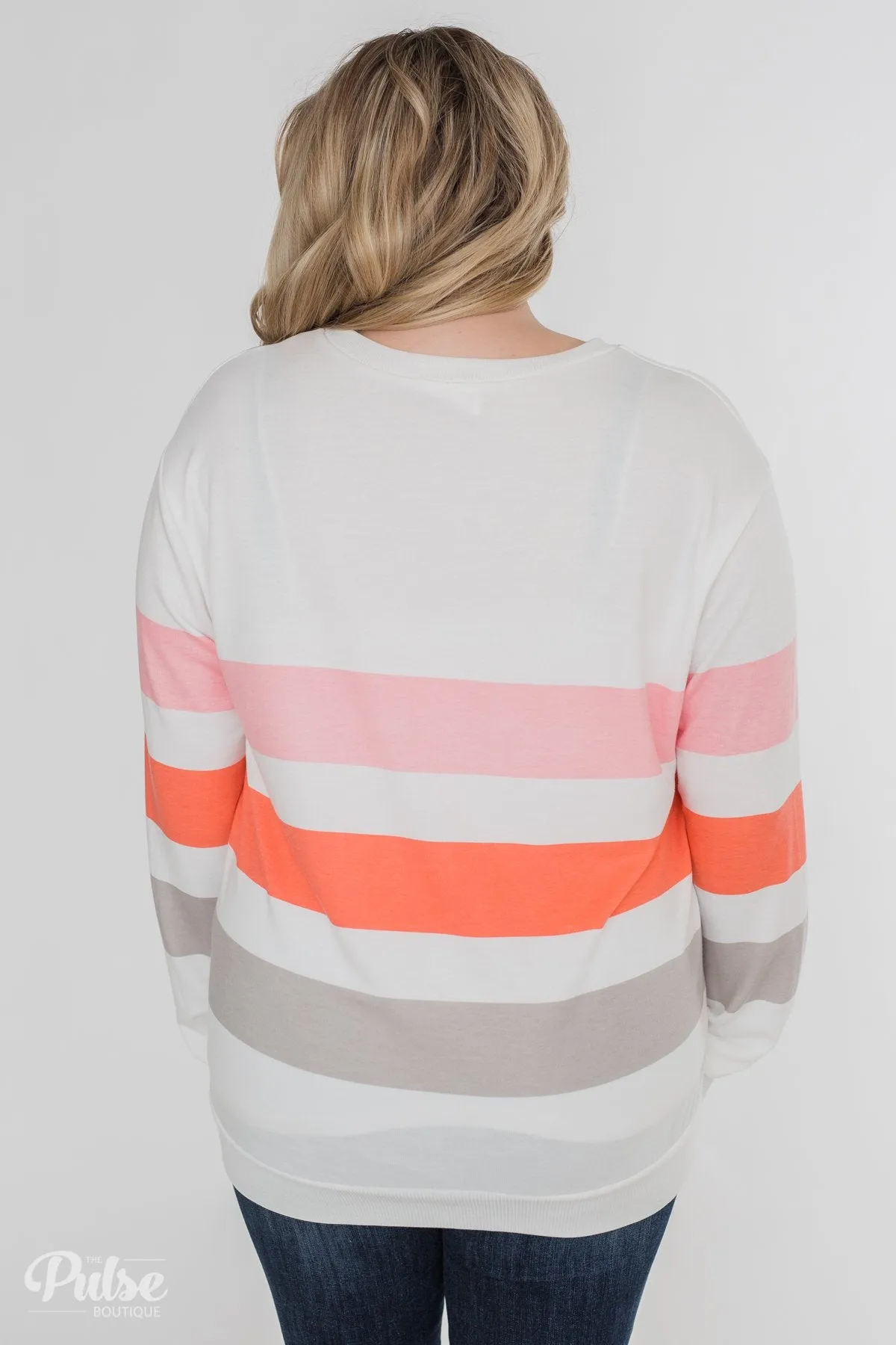 Dreaming of Spring Striped Pullover Top- Ivory