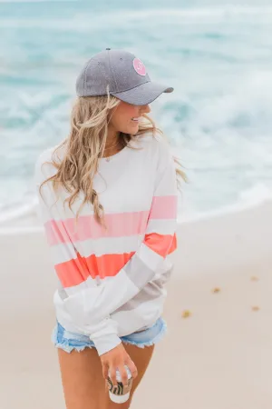Dreaming of Spring Striped Pullover Top- Ivory