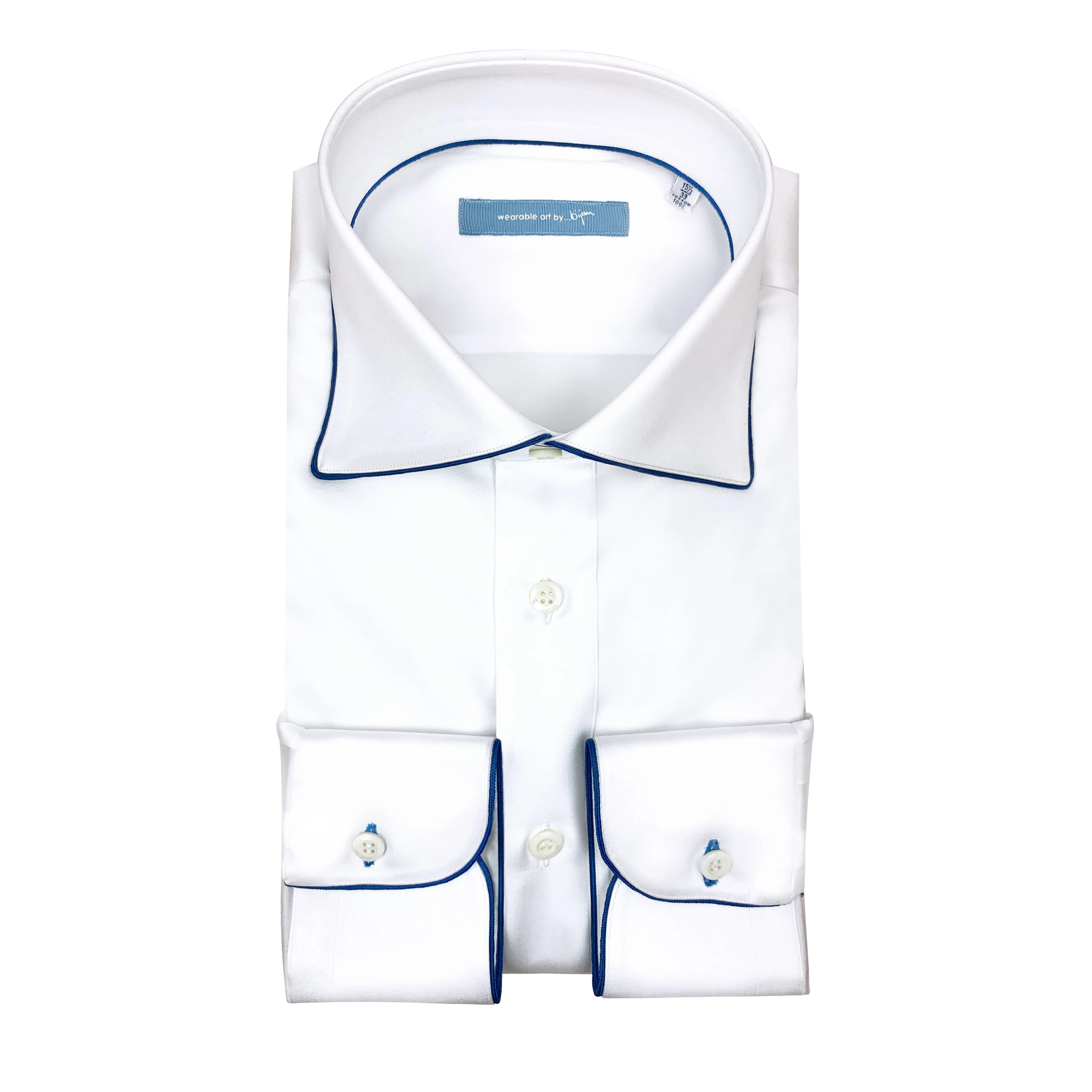 Dress Shirt with French Blue Piping Detail