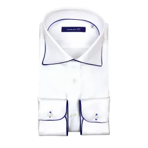 Dress Shirt with Navy Piping Detail