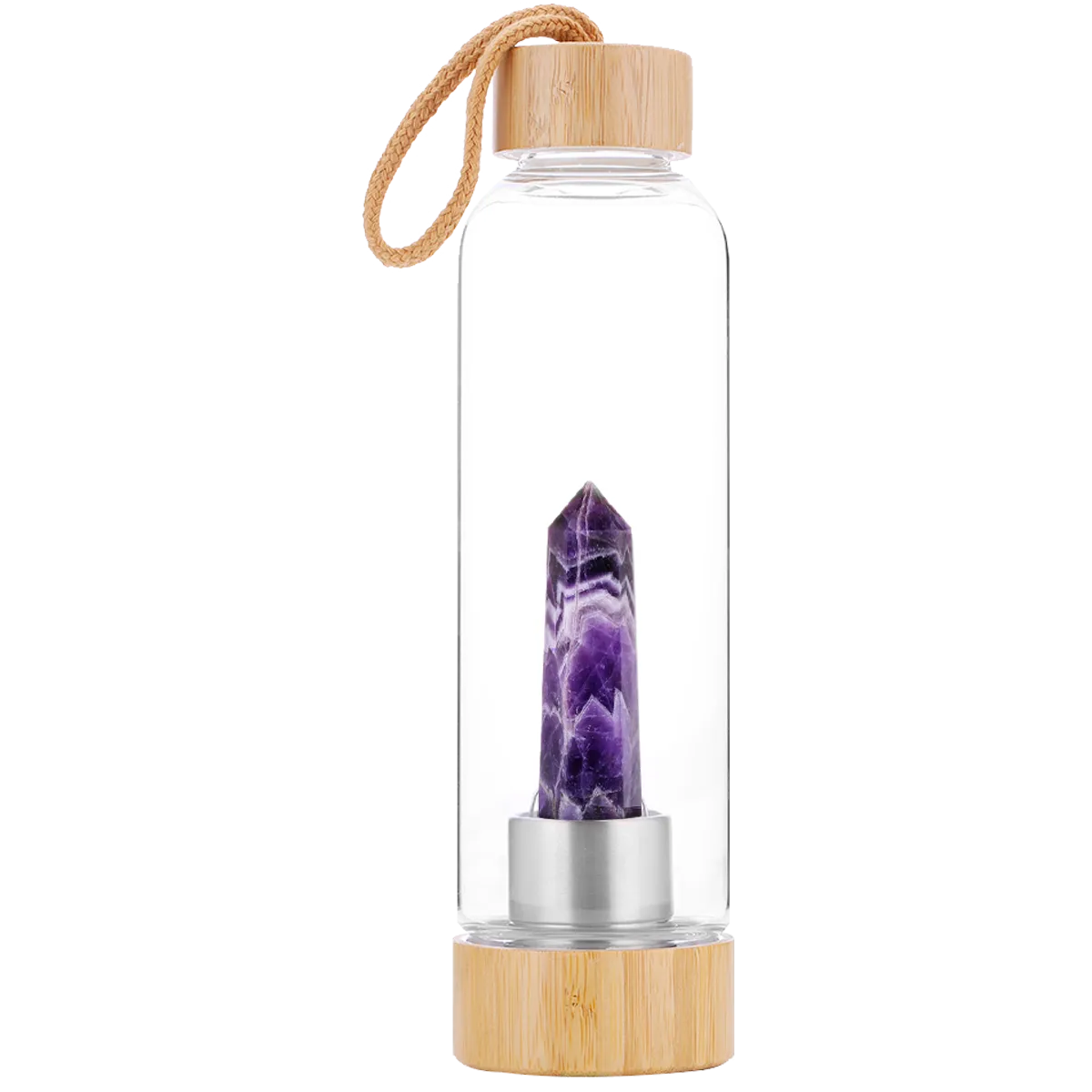Drink Bottle with Crystal - Amethyst