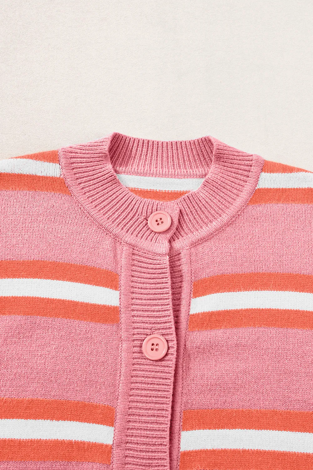 Drop Shoulder Buttons Cardigan Sweater