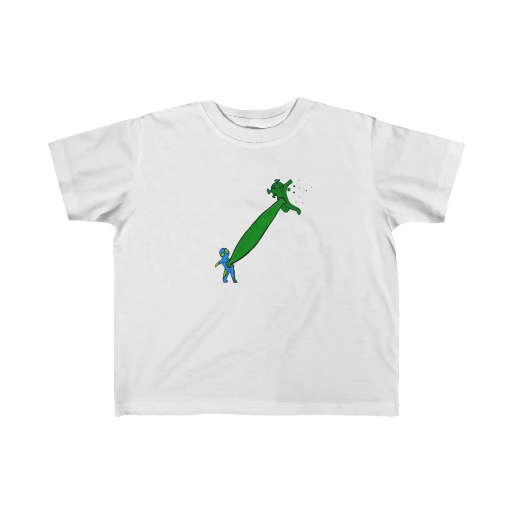 Earth vs Corona virus  kid's 2-6 years fine jersey tee