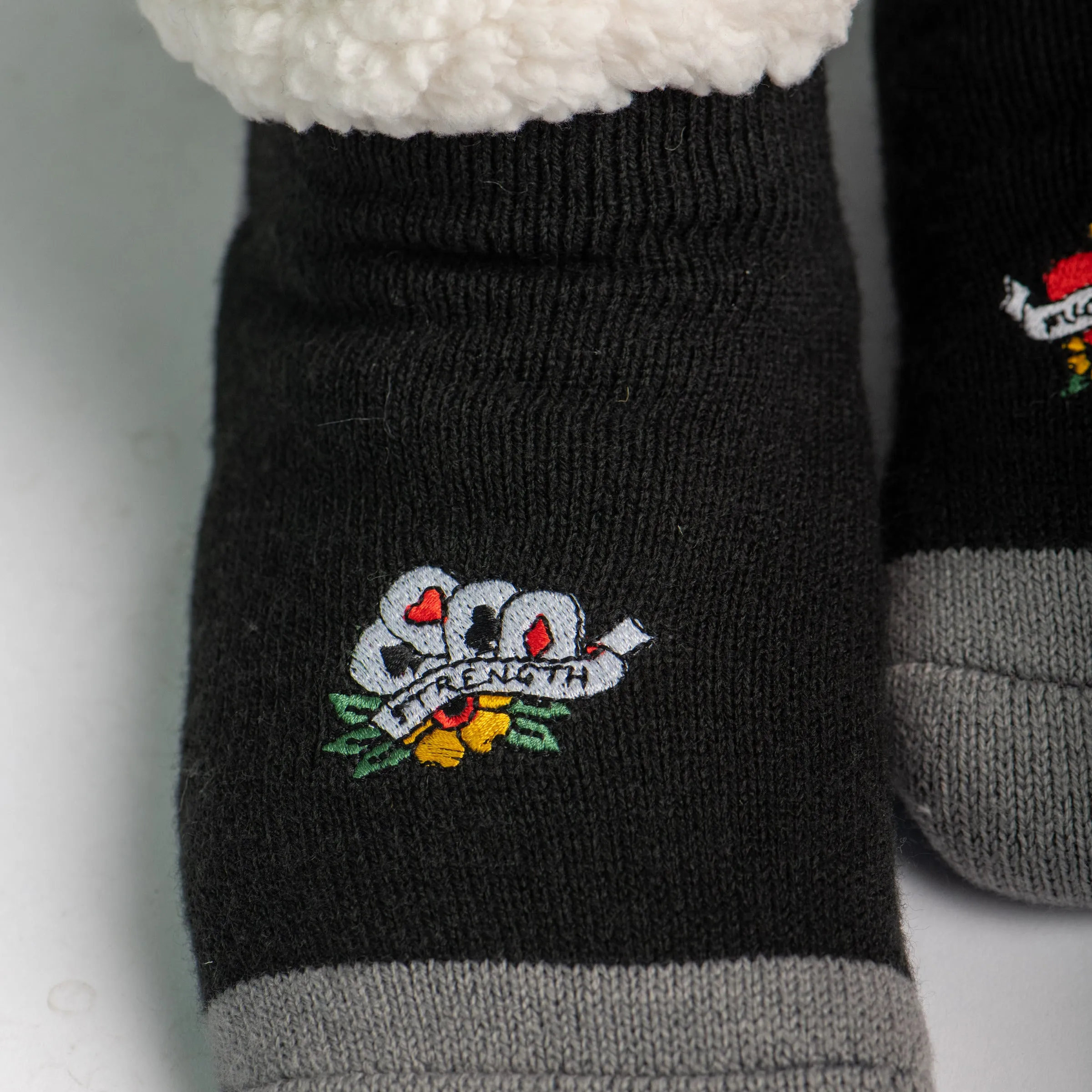 F Cancer x Pudus Classic Slipper Socks | Multi Patch