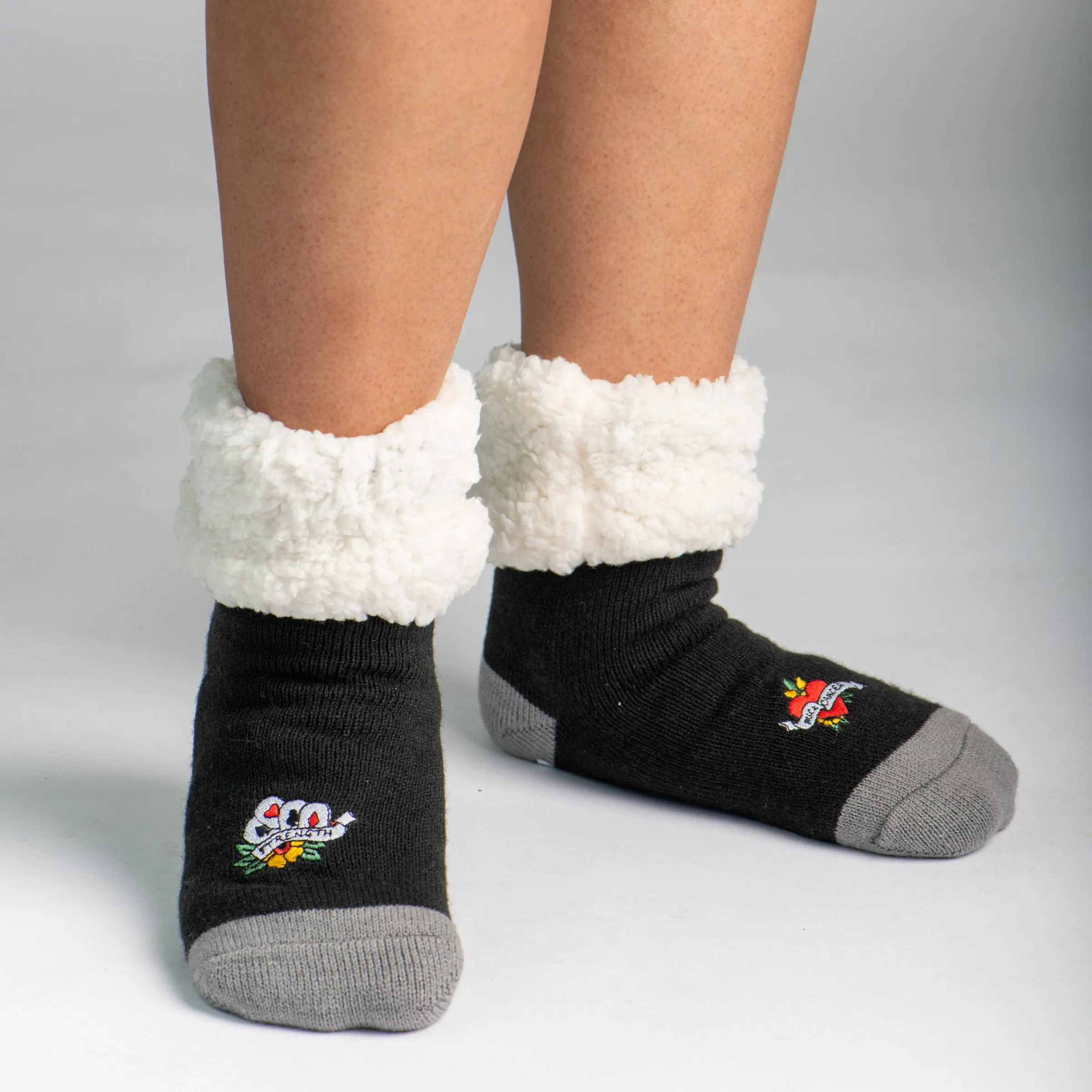 F Cancer x Pudus Classic Slipper Socks | Multi Patch