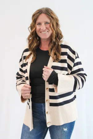 FAELYNN STRIPED CARDIGAN 2 COLOR OPTIONS