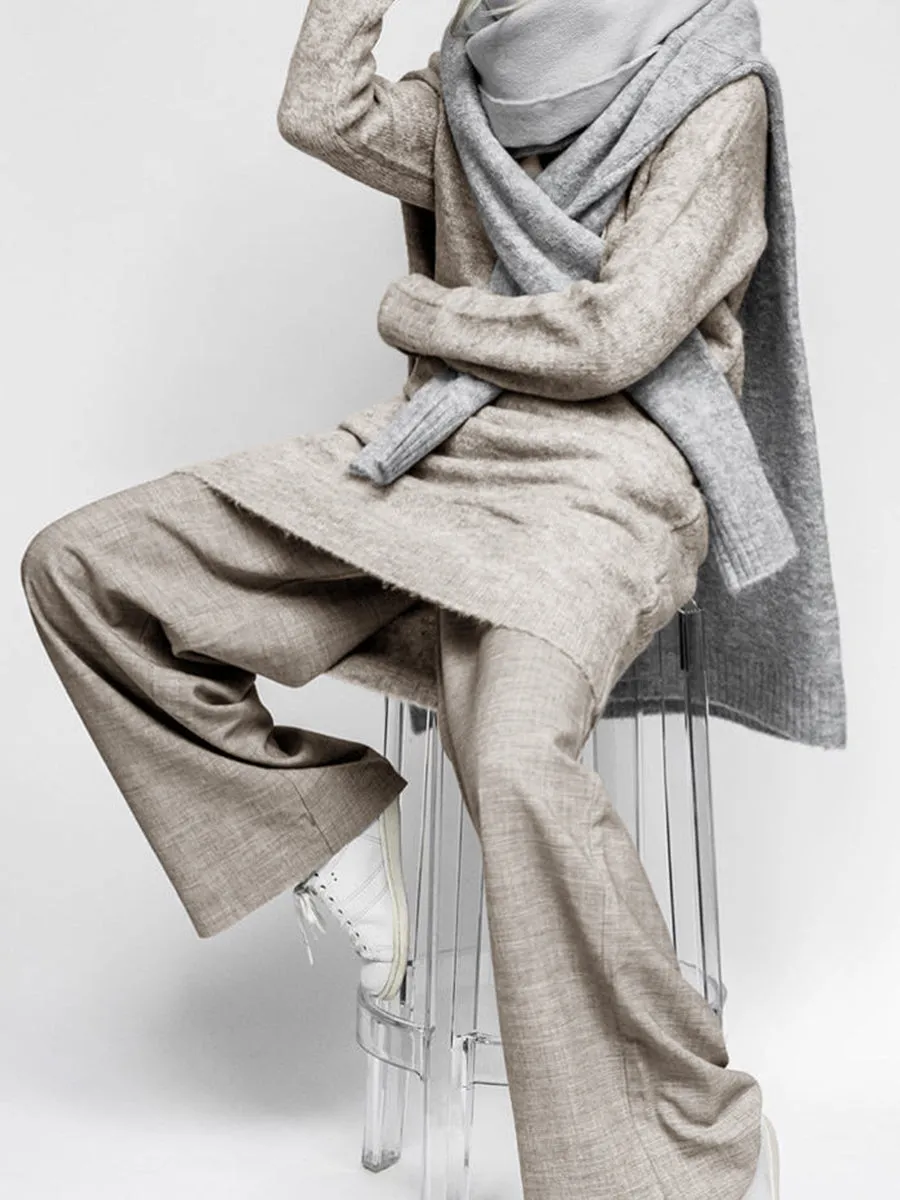 Fashion Casual Loose Solid Color Long Sleeve Two-piece Suit