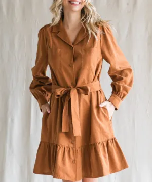 Faux Suede Everyday Dress