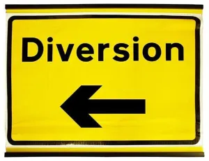 Flexible 1050x750mm Diversion with Left Arrow