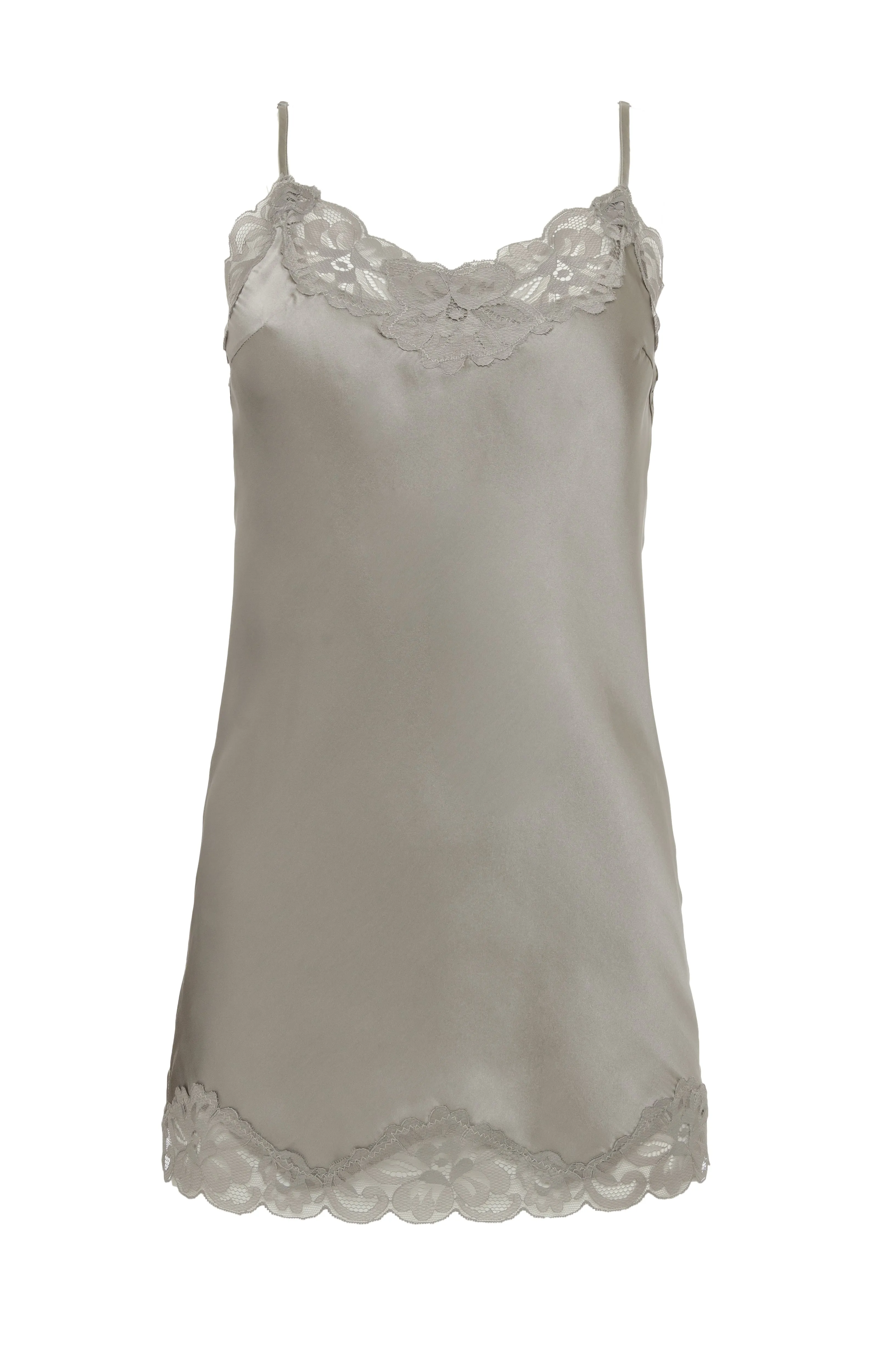 Floral Lace Silk Tunic Steeple Grey