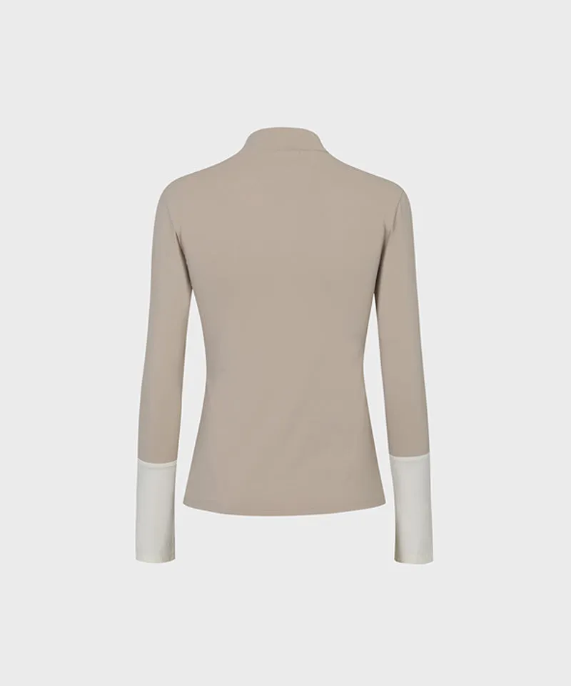 FORDI Color-Blocking Base Layer T-Shirt - Beige/Ivory