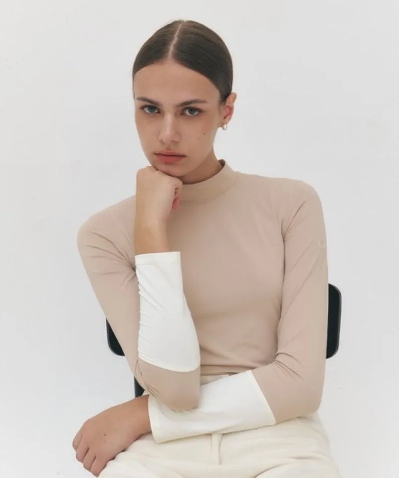 FORDI Color-Blocking Base Layer T-Shirt - Beige/Ivory