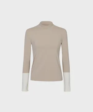 FORDI Color-Blocking Base Layer T-Shirt - Beige/Ivory