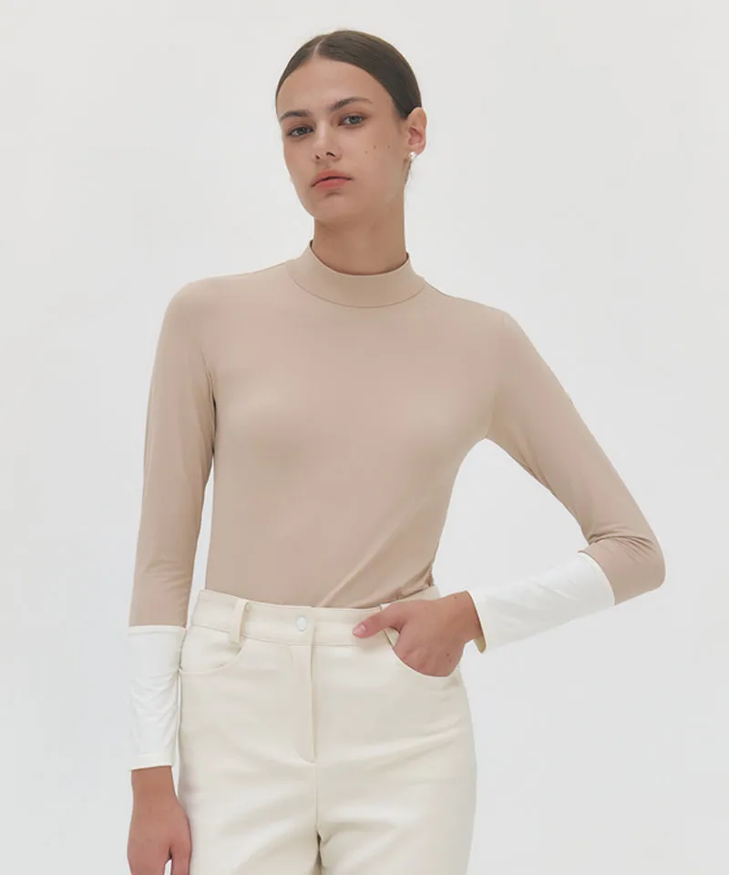 FORDI Color-Blocking Base Layer T-Shirt - Beige/Ivory