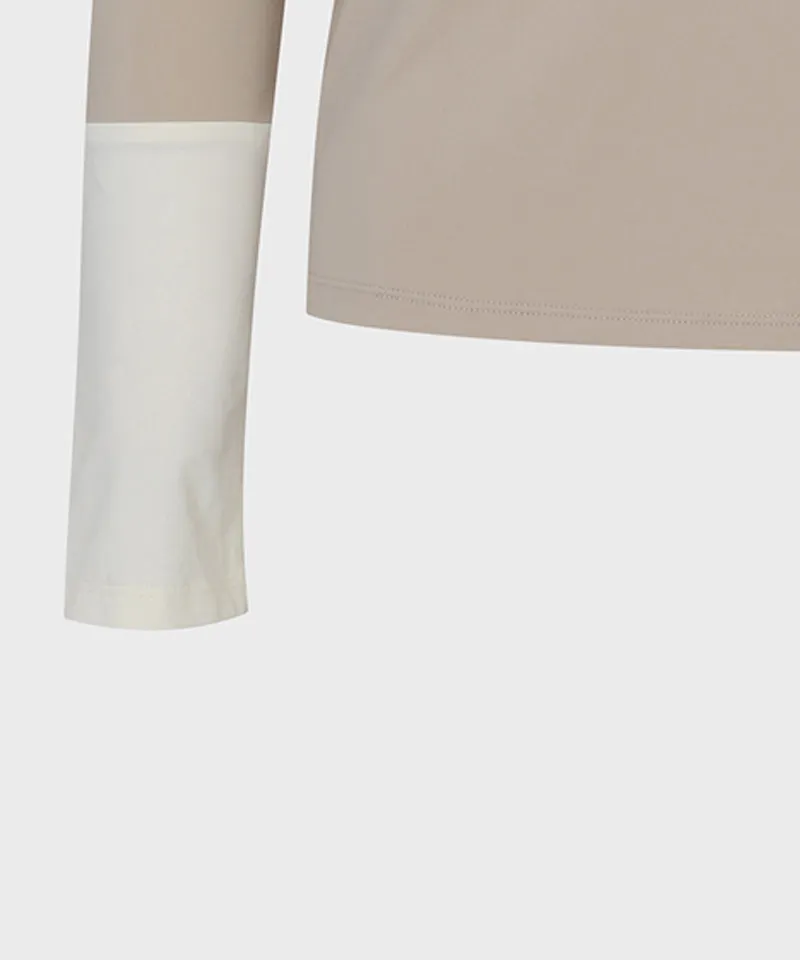 FORDI Color-Blocking Base Layer T-Shirt - Beige/Ivory