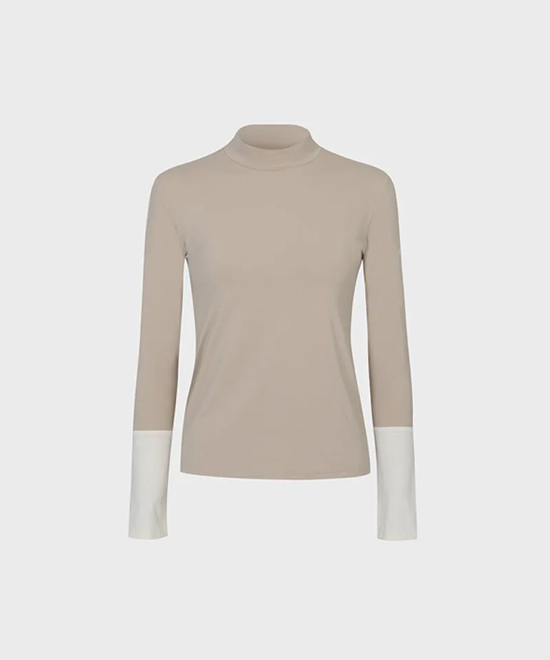 FORDI Color-Blocking Base Layer T-Shirt - Beige/Ivory