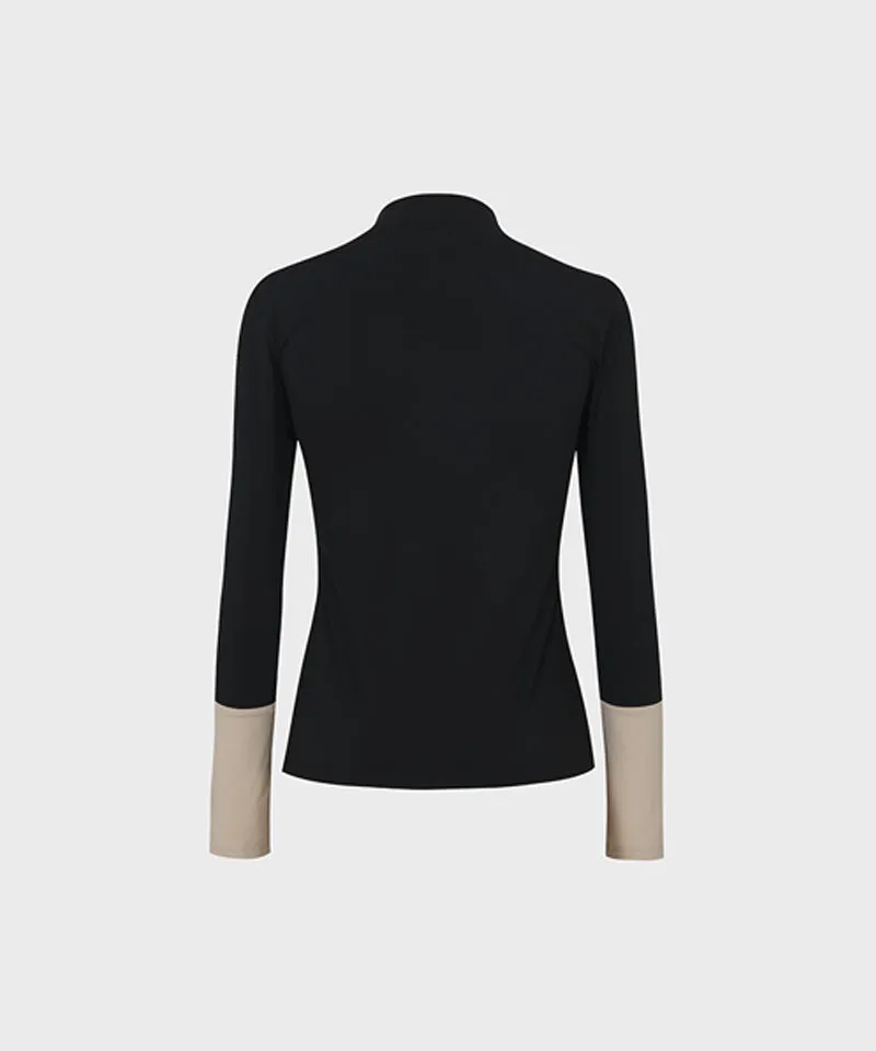 FORDI Color-Blocking Base Layer T-Shirt - Black/Beige