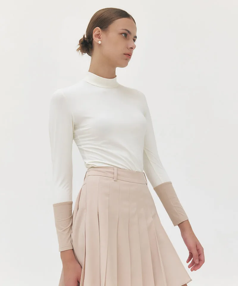 FORDI Color-Blocking Base Layer T-Shirt - Ivory/Beige