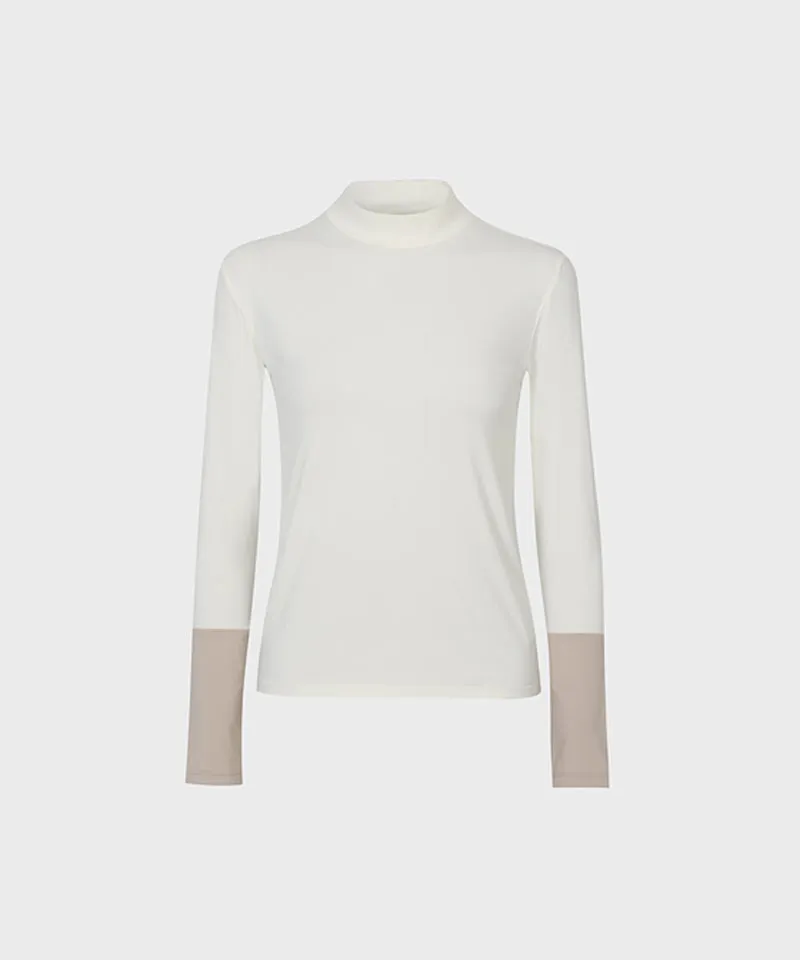 FORDI Color-Blocking Base Layer T-Shirt - Ivory/Beige
