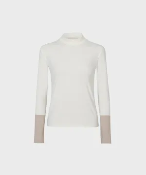 FORDI Color-Blocking Base Layer T-Shirt - Ivory/Beige
