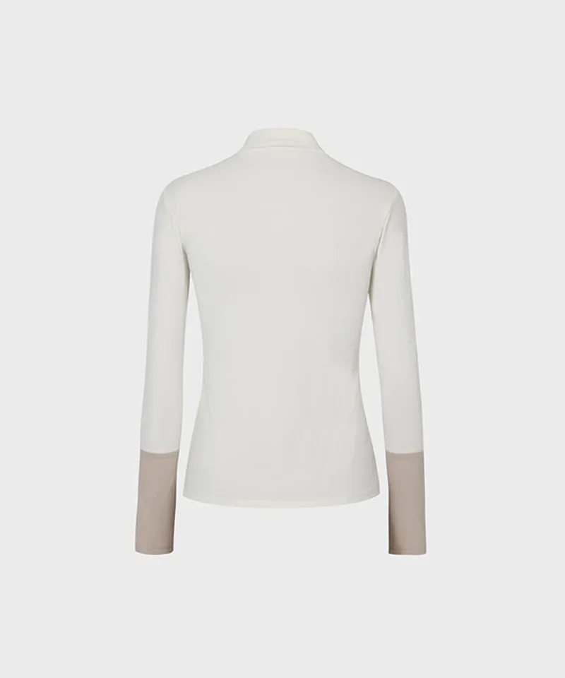 FORDI Color-Blocking Base Layer T-Shirt - Ivory/Beige