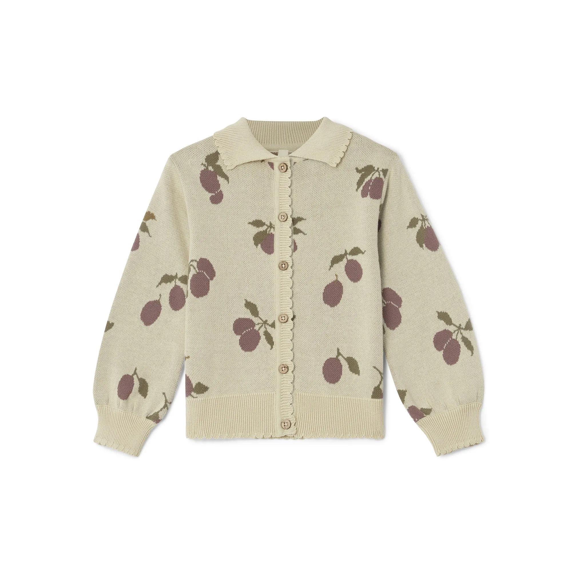 Garbo & Friends Prune Beige Knitted Cardigan