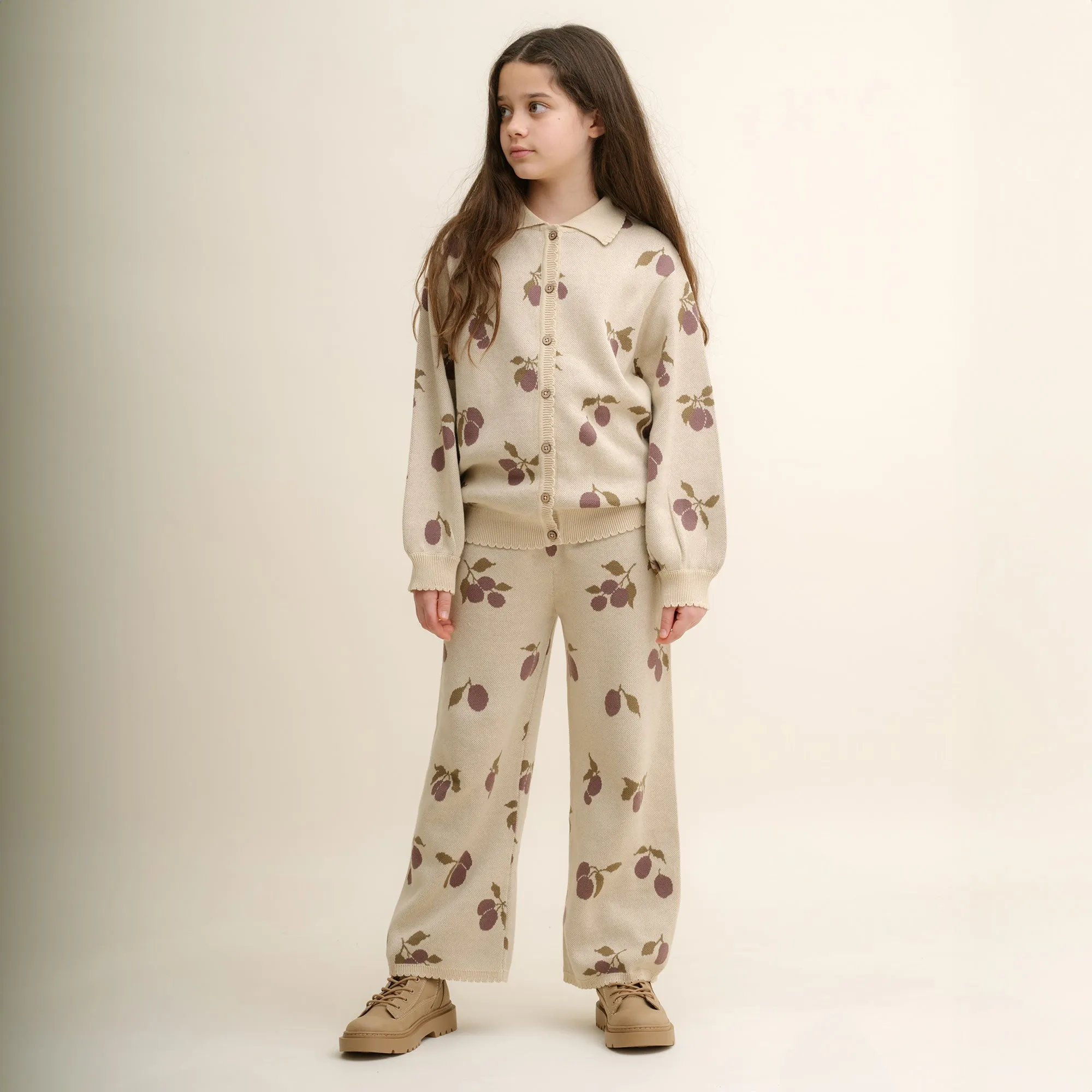 Garbo & Friends Prune Beige Knitted Trousers