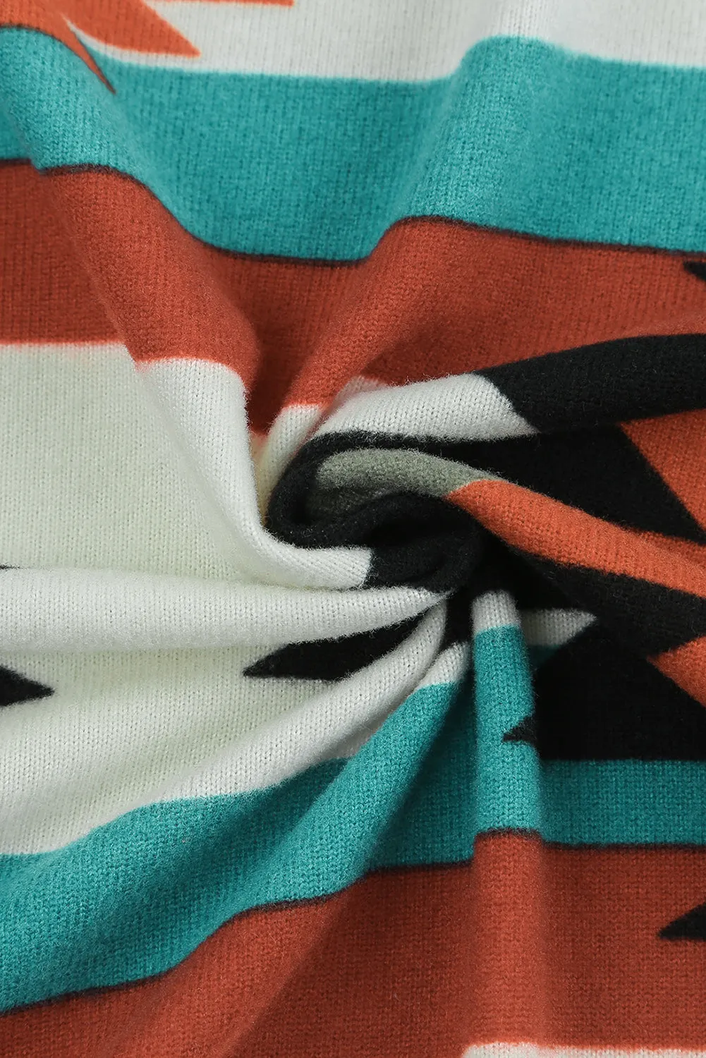 Geometric Block Open Front Long Cardigan
