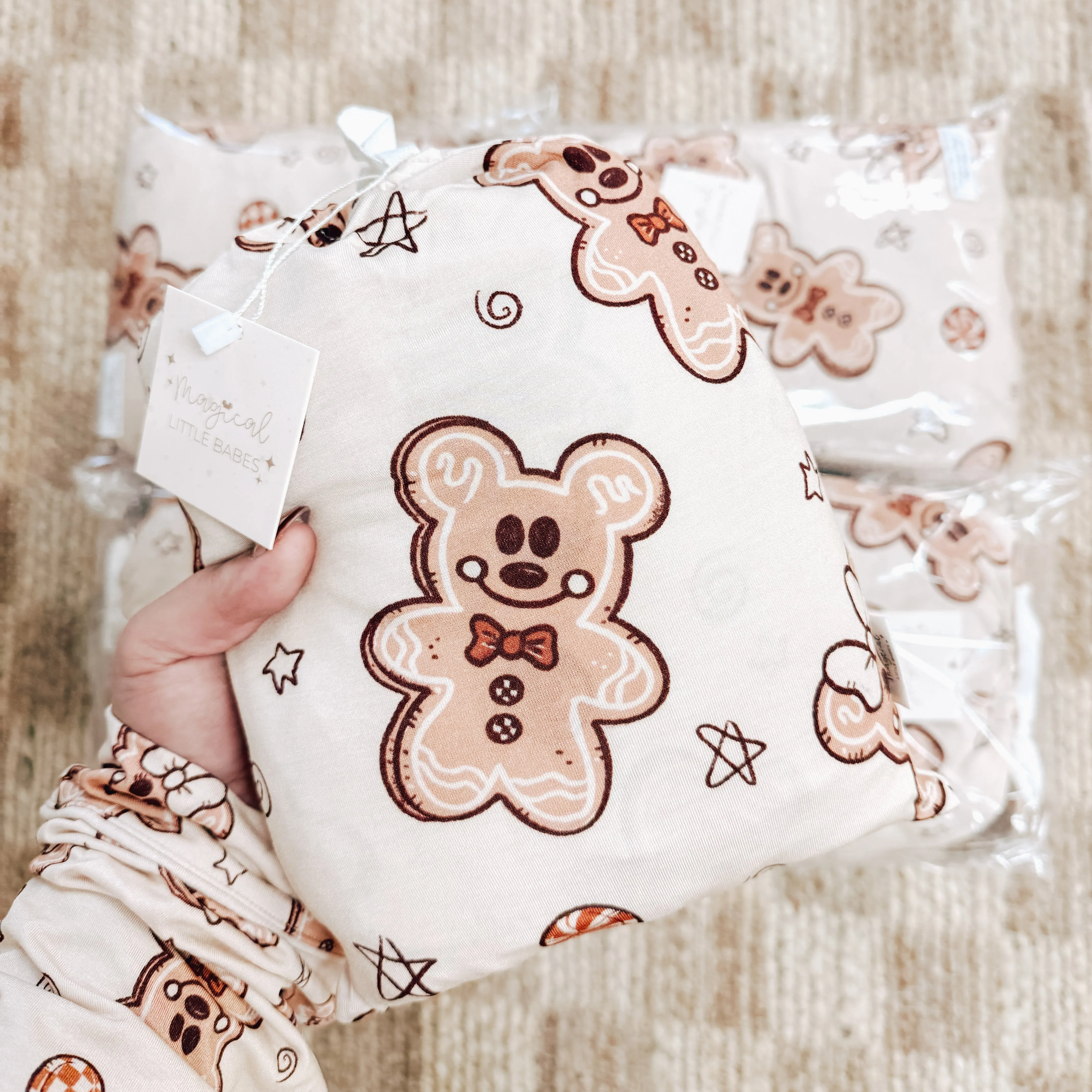 Gingerbread Bamboo Fitted Sheet *READY TO SHIP