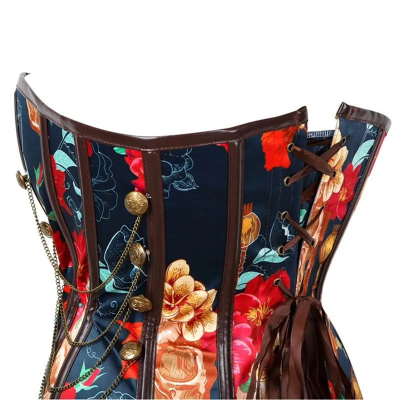 Gothic Shape Wear Steampunk Clothing Floral Corset Plus Size