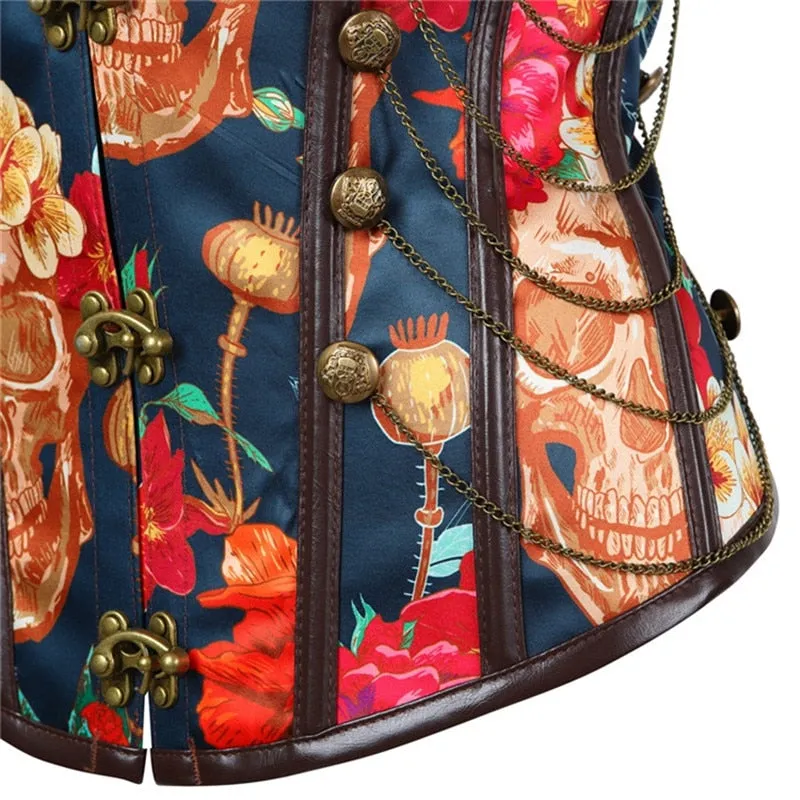 Gothic Shape Wear Steampunk Clothing Floral Corset Plus Size